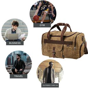 Échantillon gratuit Sac de voyage en toile cirée imperméable de grande capacité personnalisé avec compartiment pour chaussures - Product Image 2