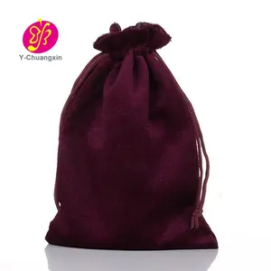 Customized Drawstring Velvet Gift Bags Pouches For Human Hair