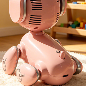 Rebot Cute Robot Fan <b>USB</b> Charging Plastic Desk Fan With <b>Led</b> <b>Lights</b> Three Speeds - Product Image 1