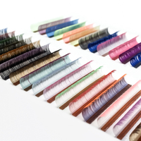 DIYDAY Nouvelle Arrivée Éventails de cils PBT à effet dégradé vert fluorescent, fabriqués à la machine, écologiques, personnalisables, naturels et doux