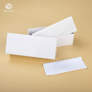 Haute qualité blanc lunettes accessoires lunettes coffret ensemble étui en cuir PU souple optique lunettes étuis paquet Logo personnalisé - Product Image 4