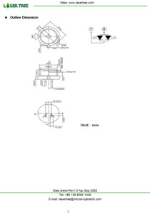 Lasertree LT-LD-639-2700M-M02 Đỏ 639nm Công suất đầu ra 2700mW multimodel Điốt <span class=keywords><strong>laser</strong></span> 9-mm nổi gắn kết Để Gói - Product Image 3