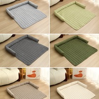 Hoogwaardig winter corduroy honden- en kattenbed met PP katoenen vulling, comfortabel, vierkant, effen patroon, op maat te maken.