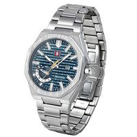 Montre pour homme NS Never Stop 984 Fashion Octagonal, acier inoxydable, étanche, quartz, lumineuse, calendrier, montre-bracelet pour affaires