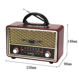 Radio rétro vintage en bois avec cadran rotatif, FM AM SW, basses puissantes, nouvelle génération, Espresso - Product Image 2