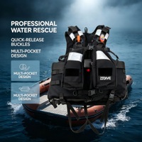 Gilet de sauvetage professionnel en néoprène PVC gonflable, réglable, portable et imperméable pour les secours en eaux vives et les opérations de sauvetage incendie