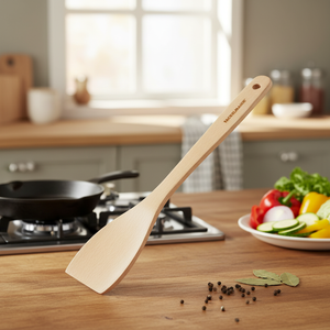 Spatule de cuisine en bois durable 30 cm Long manche flexible ensemble d'outils de cuisson tourneurs sûrs fourchettes pour accessoire de cuisine à domicile - Product Image 3