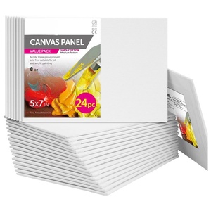 Tablero de dibujo de lona Tablero de lona de 5x7 pulgadas 24 Paquete a granel 8 Oz <span class=keywords><strong>Triple</strong></span> imprimado 100% Algodón Sin ácido Mini tableros de panel de lona en blanco - Product Image 1