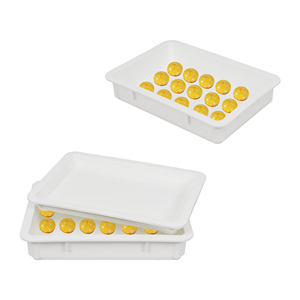 JOIN 85mm de profundidad <span class=keywords><strong>Caja</strong></span> <span class=keywords><strong>grande</strong></span> de plástico blanco para pizza <span class=keywords><strong>Caja</strong></span> de prueba de masa Bandeja de transporte de fermentación de almacenamiento para hornear - Product Image 6