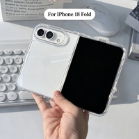 Coque arrière rigide en PC de qualité supérieure pour iPhone 18 pliable, transparente comme du cristal, résistante aux chocs