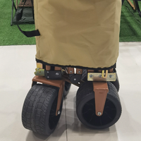 Chariot de camping pliable en acier carbone robuste, antidérapant, gravé au laser sur mesure, à quatre roues, pour usage extérieur et garage