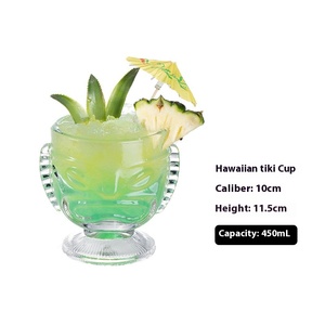 Taza de cóctel Tiki de cristal transparente grueso creativo Zombie Bar Copa de vino de Metal para mueca de fiesta Copa de bebida fría - Product Image 6