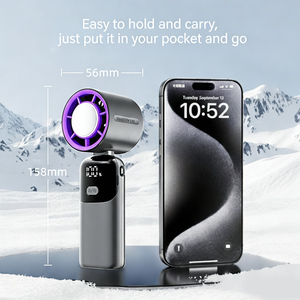 A 100-rpm Portable Digital Display Foldable Handheld <b>Mini</b> Fan with Cooling Function and Neck Strap Design - Product Image 3