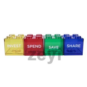 Hucha de Plástico Transparente Cuadrada con Logotipo Personalizado de Alta Calidad, Ahorradora de Monedas, para Niños y Niñas - Product Image 6