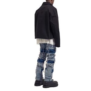 Pantalones Vaqueros Ajustados con Diseño Moderno Y2K, Estilo Urbano, Desgastados y Rotos, con Logotipo Personalizado - Product Image 2