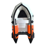 Bateau pneumatique gonflable 235 cm pour 2 personnes, 2+1 compartiments, PVC 0,9 mm, plancher en aluminium, compatible avec moteur hors-bord 4 CV