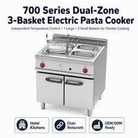 Équipement de cuisine pour la restauration, cuisinière à pâtes au gaz en acier inoxydable, armoire de cuisson, 22KW