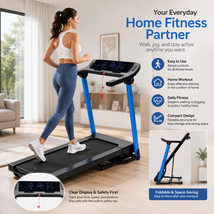 Tapis roulant K-FIT GSTA-4510 avec inclinaison automatique 15 niveaux, 14 km/h, moteur 2,5 CV, 12 programmes, Bluetooth, MP3, USB, capteur de pouls, fitness à domicile - Product Image 4