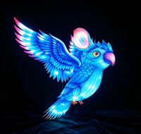 Lanternes d'animaux mythologiques en forme d'oiseaux pour Noël, Halloween, Thanksgiving, festivals, extérieur, étanches, en tissu de soie, LED, faites à la main, en acier