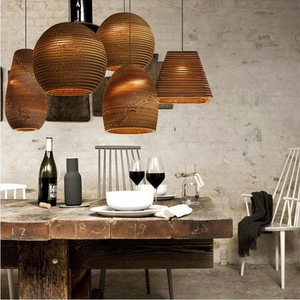 Lámpara colgante LED moderna para oficina en casa, diseño de FAROL DE ARTE Vintage, papel corrugado con Base E26 para diseño de sala de estar de restaurante - Product Image 1
