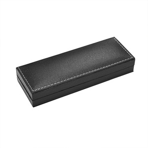 Leather <b>Pen</b> Case 175x66x34mm Black Cowhide Gift <b>Box</b> For Business Use Custom Logo Available - Product Image 4