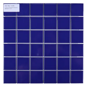 Decorative blue ceramic tiles porcelain mosaic swimming pool 6mm