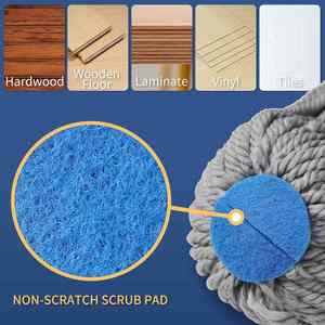 Microfiber Steel Long Handle Twist Mop with Wringer for Hardwood Vinyl Tile Floors Eco-friendly & Durable - Product Image 3