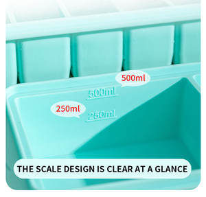 Barquettes de congélation en silicone avec couvercle 125ml/250ml/500ml – Moules à glaçons en silicone pour soupes, cubes de glace, conservation de bouillons et restes - Product Image 5