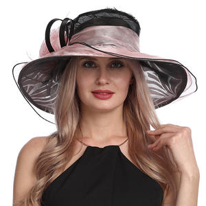 Robe de mariée blanche pour femmes, à large bord, kabukie, Derby, course, cheval, Organza, chapeau d'occasion, chapeaux d'église bon marché pour femmes - Product Image 2
