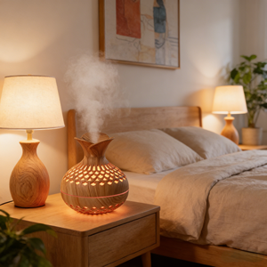 Air Humidifier Mini Humidifier with 300ml USB Power Desktop Humidifier Hollow Vase Shape Humidifier With Colorful Night Lights - Product Image 2