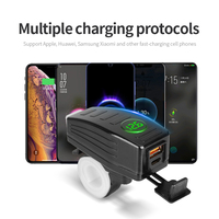 Chargeurs double port 12V PD+QC3.0 à charge rapide, adaptateur USB pour automobile et moto avec surveillance de la tension