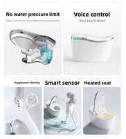 WC monobloc intelligent à double chasse, design moderne, cuvette en céramique, forme ronde créative Little Planet, automatique, à poser au sol