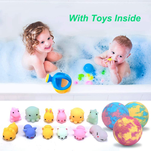 Bombes de bain pour enfants en gros, marque privée OEM ODM, avec jouets surprise à l'intérieur, kit de bombes de bain effervescentes véganes aux huiles essentielles - Product Image 4
