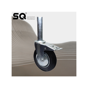 6 8 inch mạ kẽm nặng phanh giàn giáo Caster bánh xe với phanh nặng PU giàn giáo Caster - Product Image 1