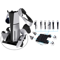 KJH pour PS5 & pour PS5 Pro Console chargeur Dock support de support double chargeur ventilateur de refroidissement support filaire pour contrôleur PS VR2