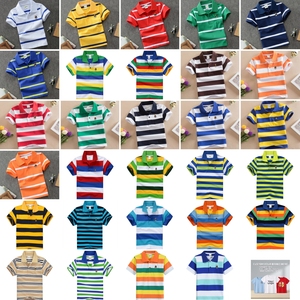 Chemises <span class=keywords><strong>polo</strong></span> décontractées pour enfants en gros, manches courtes, coton rayé, col rabattu, logo, enfants de 1 à 14 ans, t-shirt <span class=keywords><strong>polo</strong></span> - Product Image 2