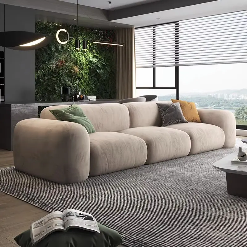 ATUNUS Nordic Luxury L Shape Living Room Sofa Furniture Design High Quality Fabric 3 Seater Modular Sectional Sofa Couch Set