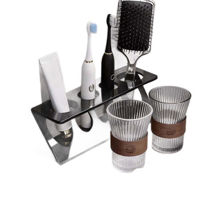 Minimalist Bathroom <b>Toothbrush</b> <b>Holder</b> Electric <b>Toothbrush</b> Toothpaste Storage Rack Drainage Ventilated Freestanding Z Shape - Product Image 4