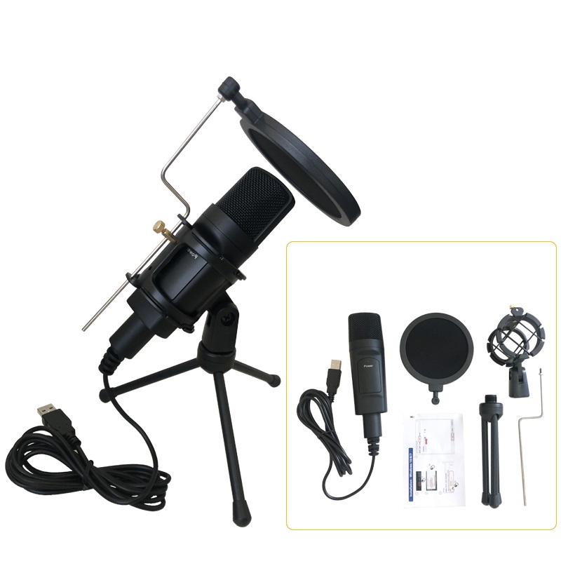 Профессиональный USB микрофон pop-фильтр стойка микрофон конденсаторный микрофон для студийной записи микрофон