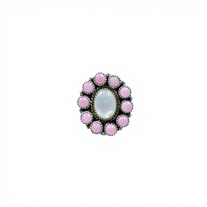 Handmade Pink <b>Conch</b> Pearl Sterling Silver Adjustable <b>Ring</b> Natural Shell Pearl Gemstone <b>Ring</b> for Women Wholesale Jewelry - Product Image 1