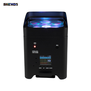 SHEHDS 6x18W RGBWAUV LED Projecteurs d'extérieur sans fil à télécommande sur batterie pour maison, <span class=keywords><strong>DJ</strong></span>, <span class=keywords><strong>mariage</strong></span> - Product Image 1