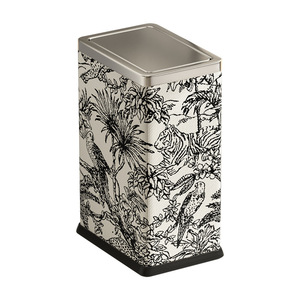 Narrow Retro Square Trash Can 10L Stainless Steel With Hinged Lid For Bathroom Toilet Indoor Use - Product Image 5
