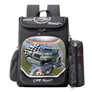 Mochila Escolar Infantil Conjunto de Duas Peças, Mochila Espaçosa Totalmente Aberta para Idades de 3 a 6 Anos, Mochila 3D Rígida com Desenho Animado - Product Image 2