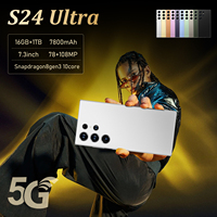 Téléphone portable original S24 Ultra 16 Go + 512 Go, smartphone 7 pouces débloqué, double SIM, 5G, Android 14.0, appareil photo 108 MP, écran HD, prise en charge CDMA