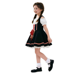Vestido Tradicional Bávaro Yi Xiaoyi para Niñas, Color Negro, Conjunto de Disfraz para Oktoberfest con Etiqueta, Número de Pieza 8124 - Product Image 3