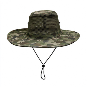 Sombrero de Camuflaje de Ala Ancha con Malla Transpirable, Protección UV para Exteriores, Cordón Ajustable para la Barbilla, Ideal para Pesca, Senderismo, Camping y Viajes - Product Image 4