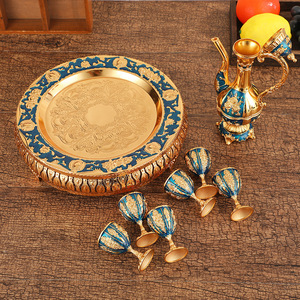 ชุดไวน์วินเทจสุดหรู สไตล์ยุโรป  วัสดุโลหะผสมสังกะสี  ชุดไวน์คลาสสิกแปดชิ้น - Product Image 4