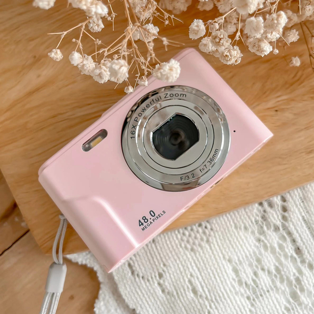 Bulk Cheap Custom Disposable Fujifilm Compact Digital Camera 1080p 16X Zoom Rechargeable Battery Paper Retro Design Pink for