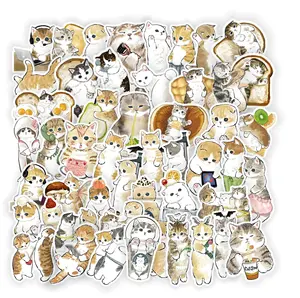 50pcs Kawaii חתול Cartoon מדבקה חמוד בעלי החיים מדבקות ילדים צעצועי DIY Scrapbook נייד נייח גיטרה מזוודת רכב מדבקה