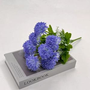 Bouquet de fleurs artificielles en chrysanthème simulé, <span class=keywords><strong>fleur</strong></span> en soie, boule sacrificielle, chrysanthème, <span class=keywords><strong>fleur</strong></span> de balayage pour tombe - Product Image 4